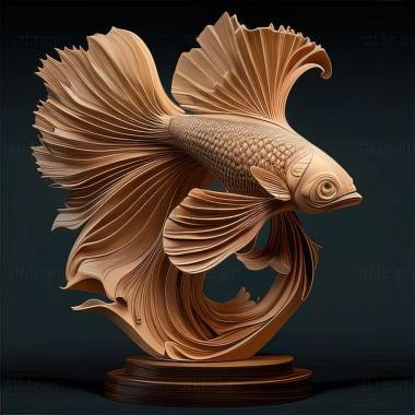 3D model Giant fighting fish fish (STL)